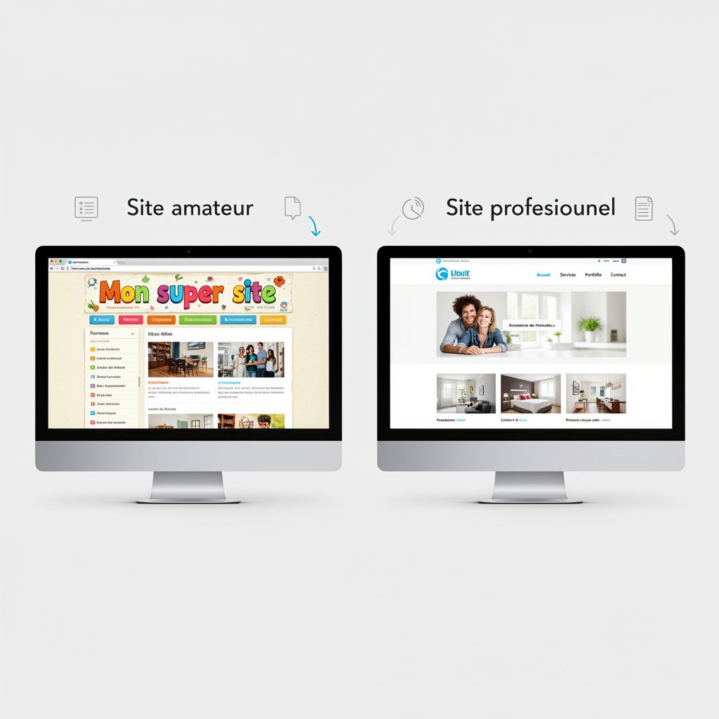 Comparaison design site amateur vs professionnel